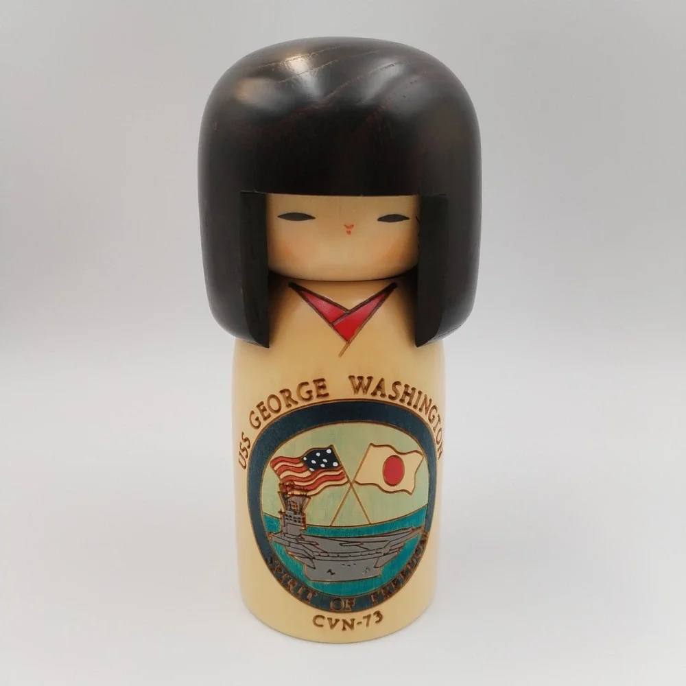 USS‎ George Washington CVN-73 Kokeshi Doll Wood Spirit of Freedom Japan Navy 6